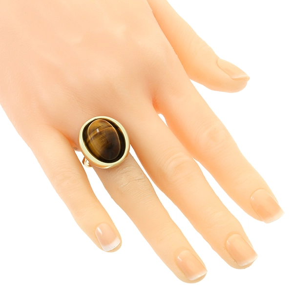 Ring, 14K, Gelbgold, Tigerauge