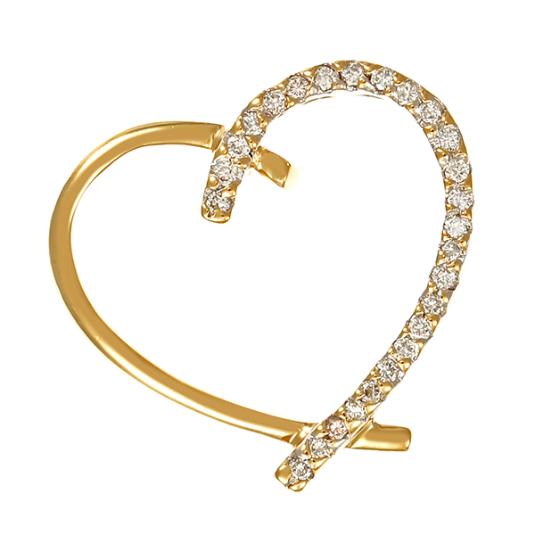 Anhänger, 14K, Gelbgold, Brillanten 0,20 ct, Herz