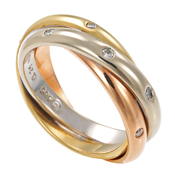 Diamantring, 14K, Rot-/Weiß-/Gelbgold, Brillanten 0,21 ct