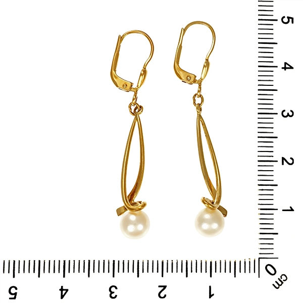 Ohrringe, 8K, Gelbgold, Perle