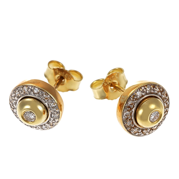 Ohrstecker, 14K, Gelb-/Weißgold, Diamanten, Brillanten