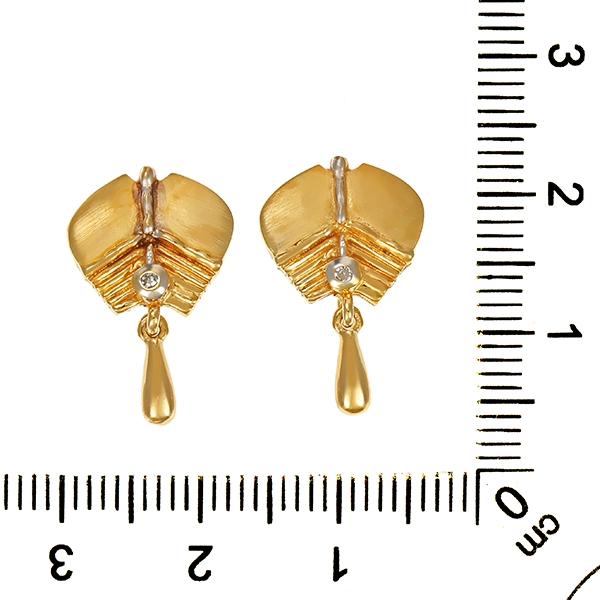 Steckhänger, 8K, Gelb-/Weißgold, Diamanten