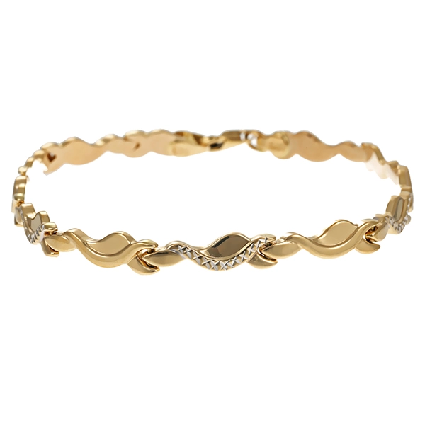 Armband, 14K, Gelbgold-/Weißgold