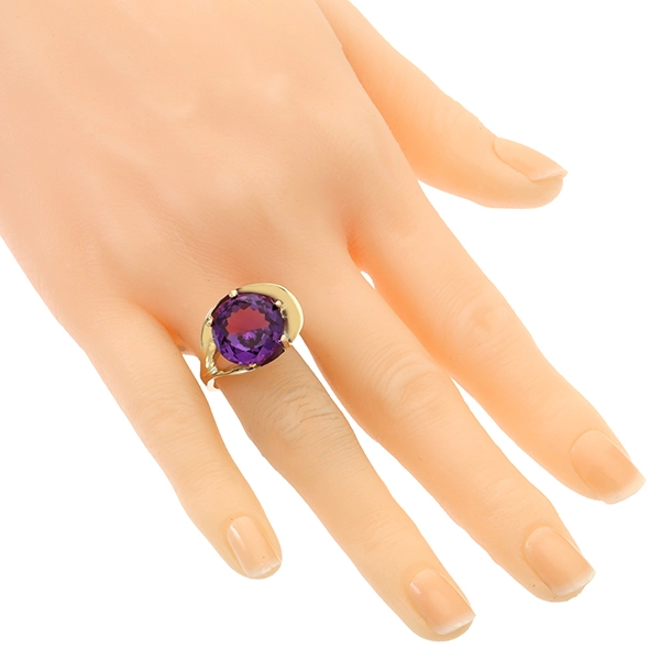 Ring, 14K, Gelbgold, synthetischer Korund
