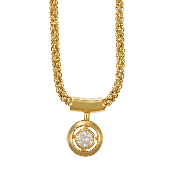 Collier, 14K, Gelbgold, Zirkonia
