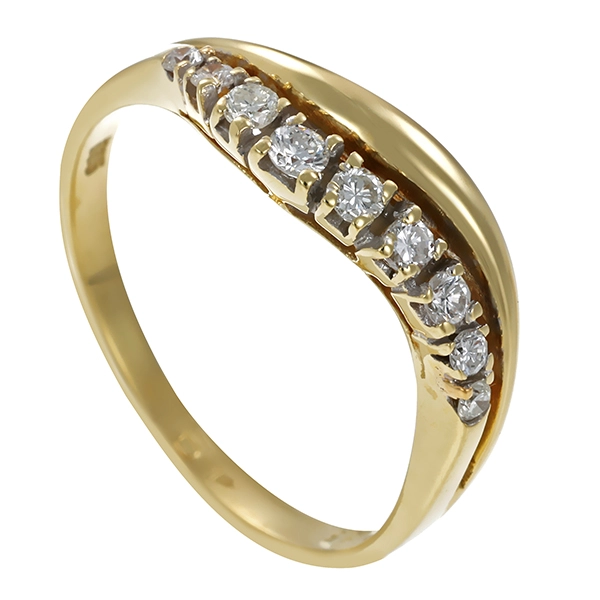 Diamantring, 14K, Gelb-/Weißgold, Brillanten 0,27 ct