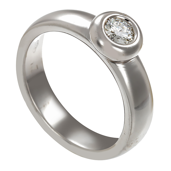 Diamantring, 18K, Weißgold, Brillant 0,34 ct