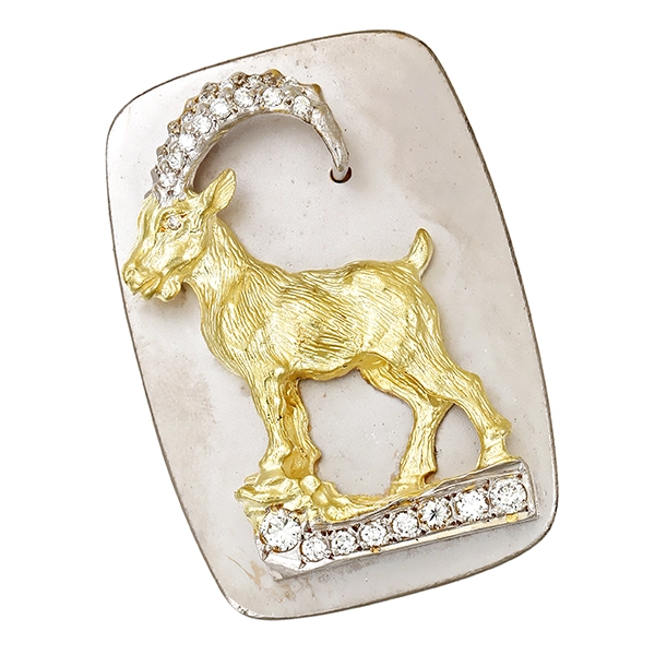 Anhänger, 14K, Gelb-/Weißgold, Brillanten 0,55 ct