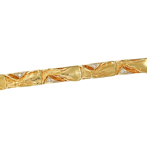 Armband, 14K, Gelb-/Weißgold, Brillanten