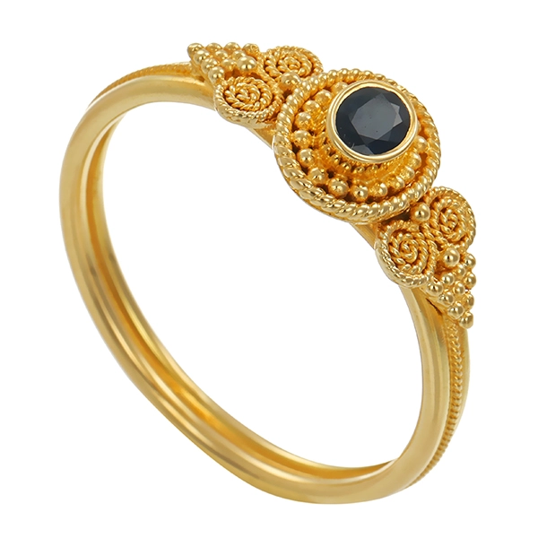 Ring, 18K, Gelbgold, Saphir