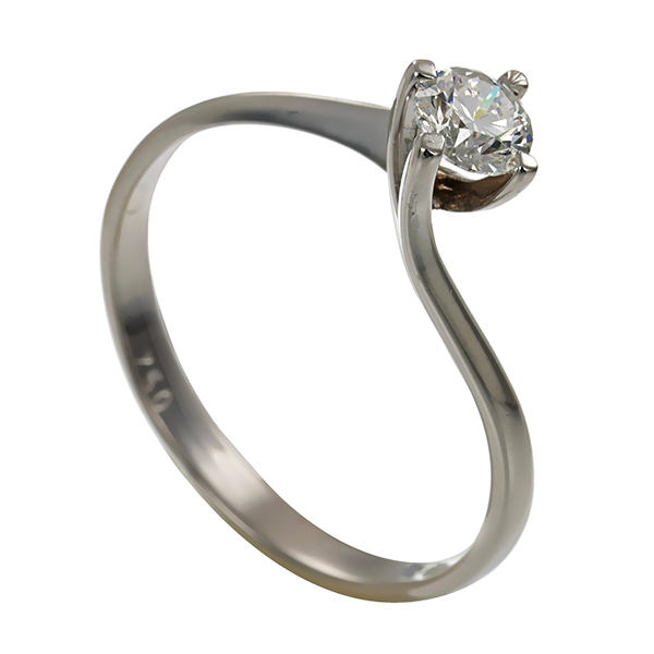 Diamantring, 18K, Weißgold, Brillant 0,27 ct
