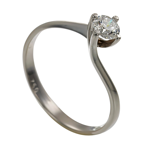 Diamantring, 18K, Weißgold, Brillant 0,27 ct