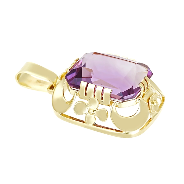 Anhänger, 14K, Gelbgold, Amethyst