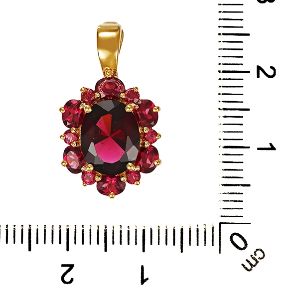 Anhänger, 14K, Gelbgold, Granat , Almandin