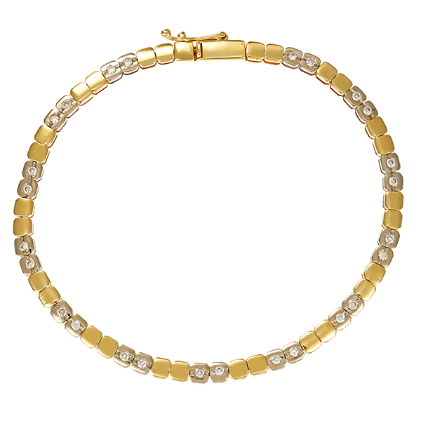 Armband, 14K, Gelb-/Weißgold, Brillanten 0,39 ct