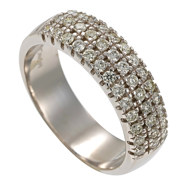 Ring, 14K, Weißgold, Brillanten