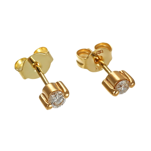 Ohrstecker, 14K, Gelbgold, Brillanten