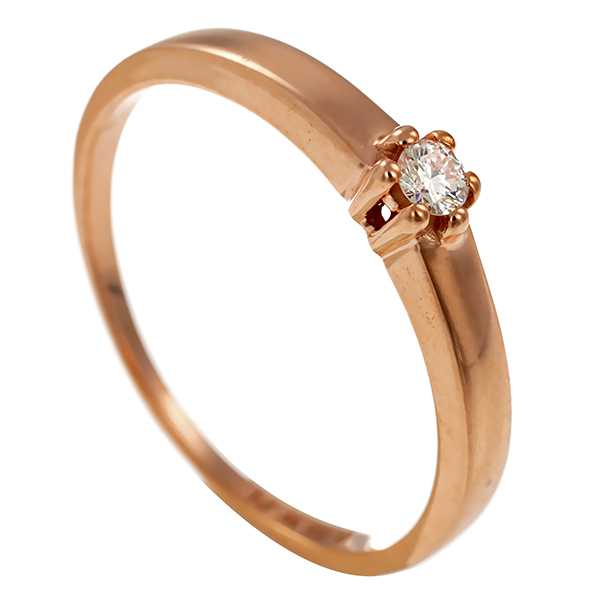 Diamantring, 8K, Rotgold, Brillant