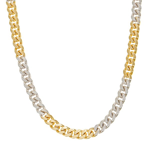 Kette, 14K, Gelb-/Weißgold, Panzer