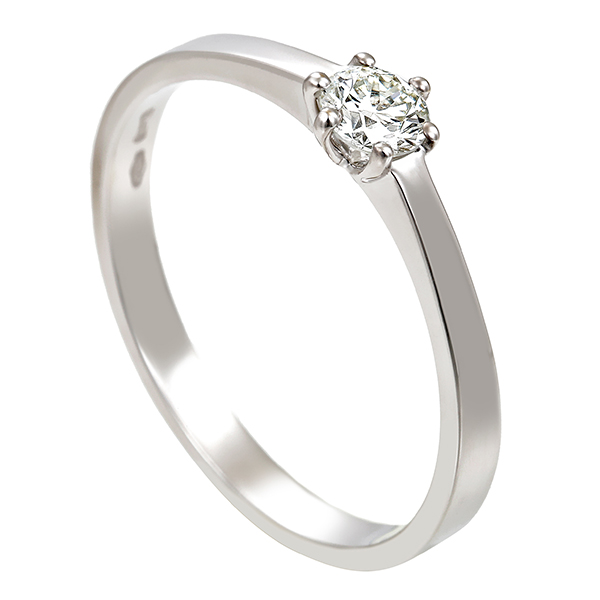 Diamantring, 18K, Weißgold, Brillant 0,25 ct