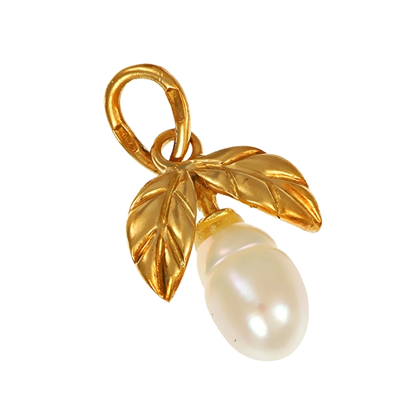 Anhänger, 18K, Gelbgold, Zuchtperle