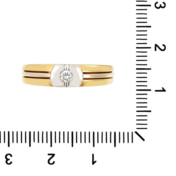 Diamantring, 18K, Gelb-/Weißgold, Brillant