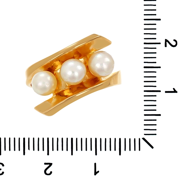 Ring, 14K, Gelbgold, Perle