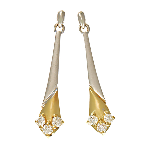 Steckhänger, 14K, Gelb-/Weißgold, Brillanten 0,27 ct