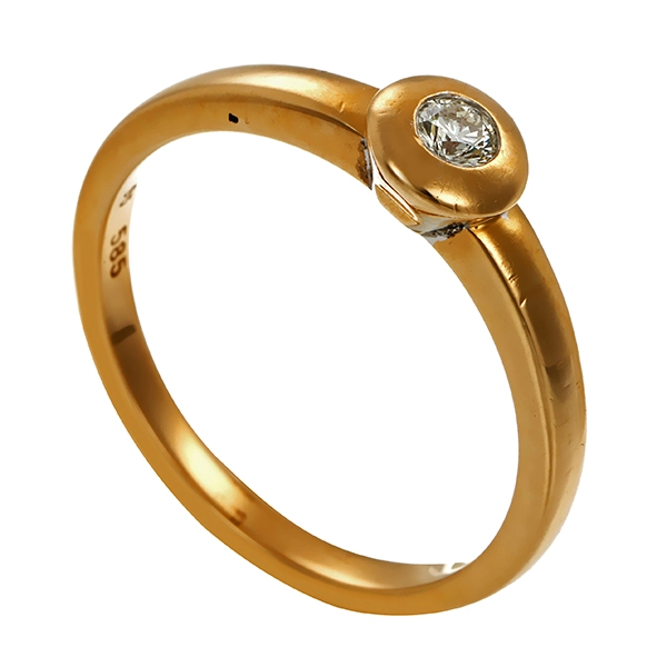 Diamantring, 14K, Gelbgold, Brillant
