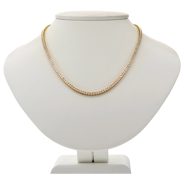 Collier, 18K, Gelbgold, Zirkonia