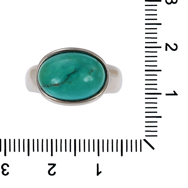 Ring, 14K, Weißgold, Türkis