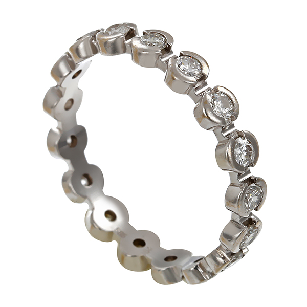 Ring, 14K, Weißgold, Brillanten