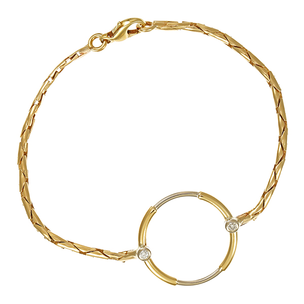 Armband, 14K, Gelb-/Weißgold, Brillanten
