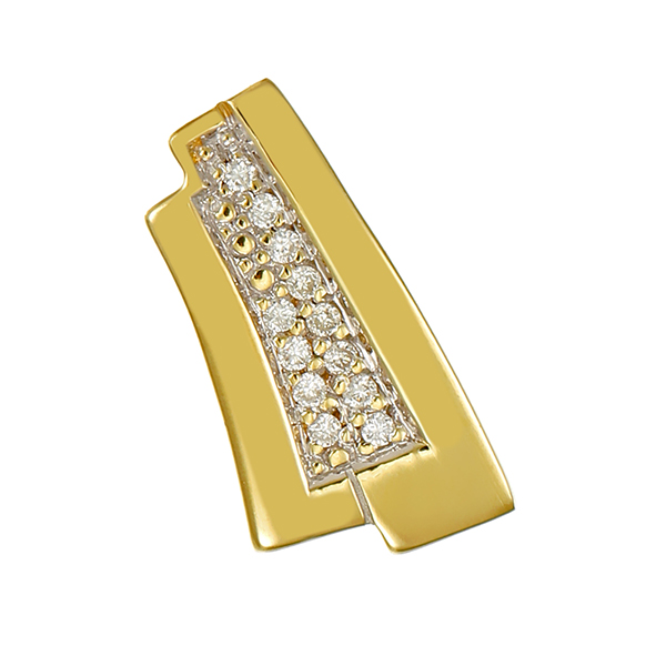 Anhänger, 14K, Gelb-/Weißgold, Brillanten