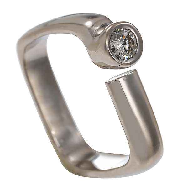 Brillantring, 18K, Weißgold, 0,20ct
