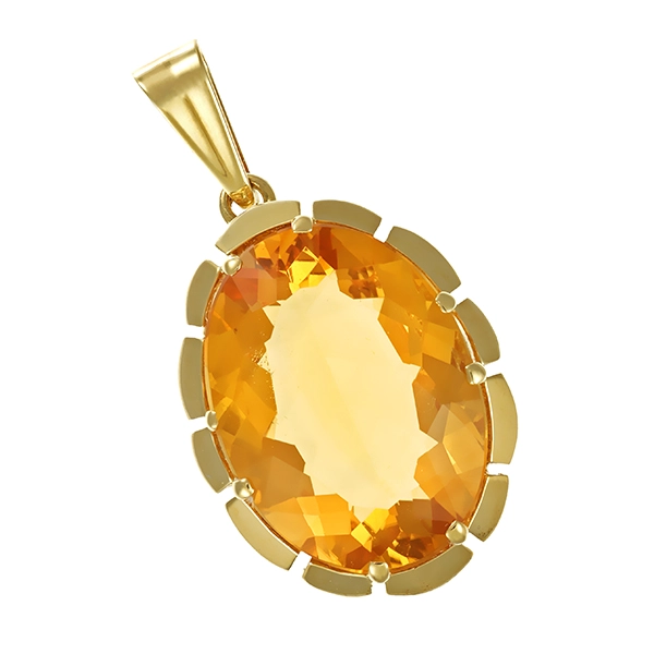 Anhänger, 14K, Gelbgold, Citrin