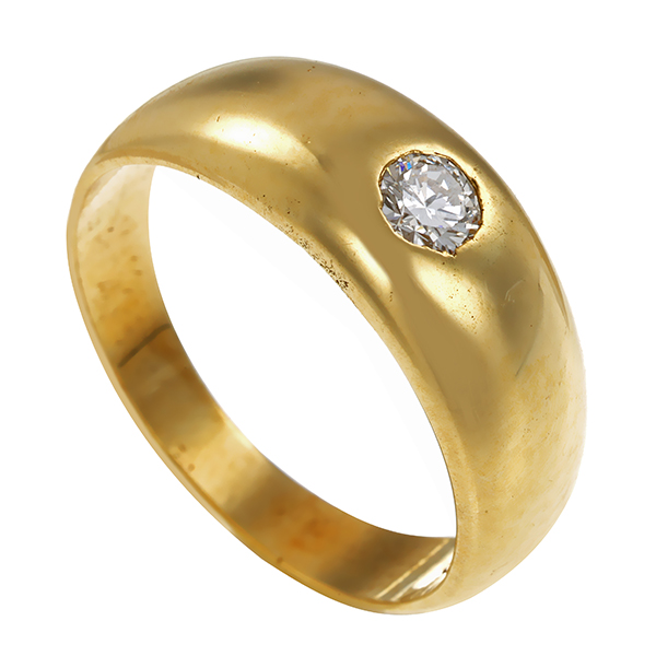 Diamantring, 14K, Gelbgold, Brillant 0,15 ct