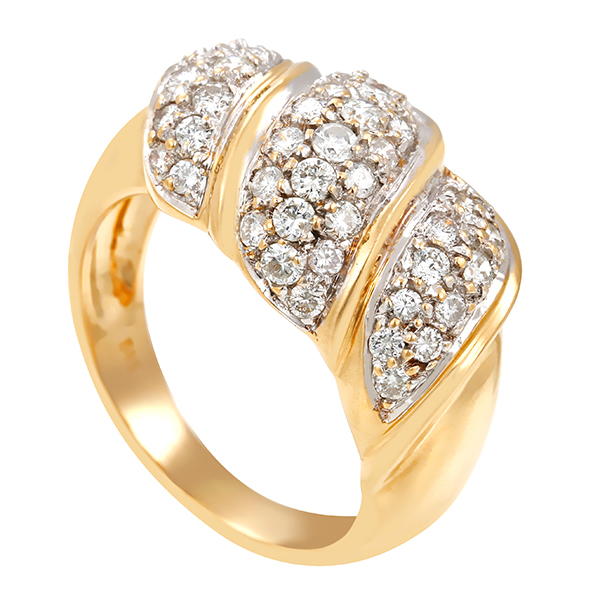 Diamantring, 14K, Gelb-/Weißgold, Brillanten 1,26 ct