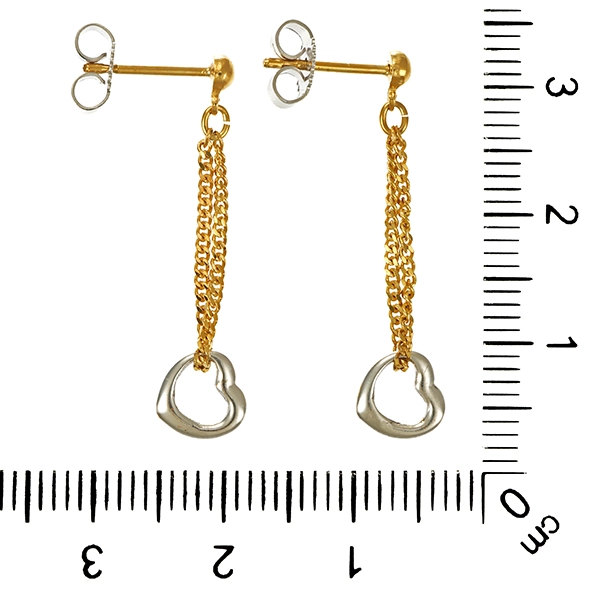 Steckhänger, 8K, Gelb-/Weißgold, Herz
