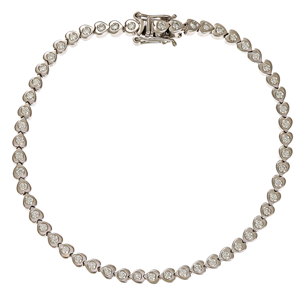 Armband, 18K, Weißgold, RHO , 54 Brillanten zus ca 1,08ct