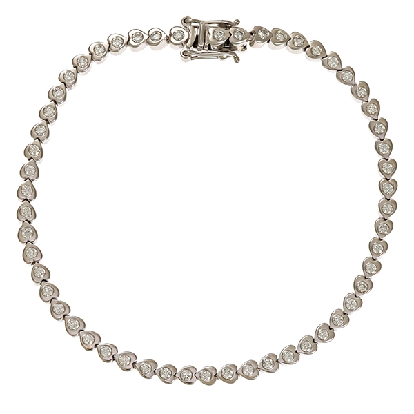 Armband, 18K, Weißgold, RHO , 54 Brillanten zus ca 1,08ct