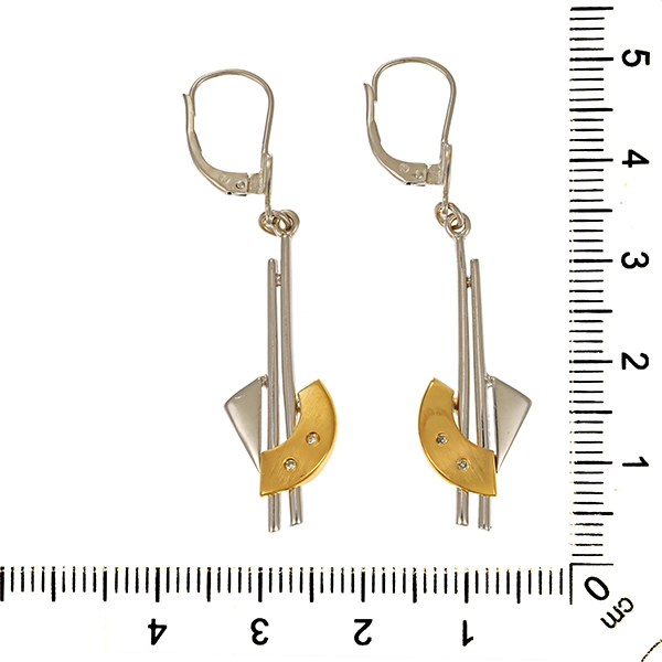 Ohrhänger, 8K, Gelb-/Weißgold, Diamanten