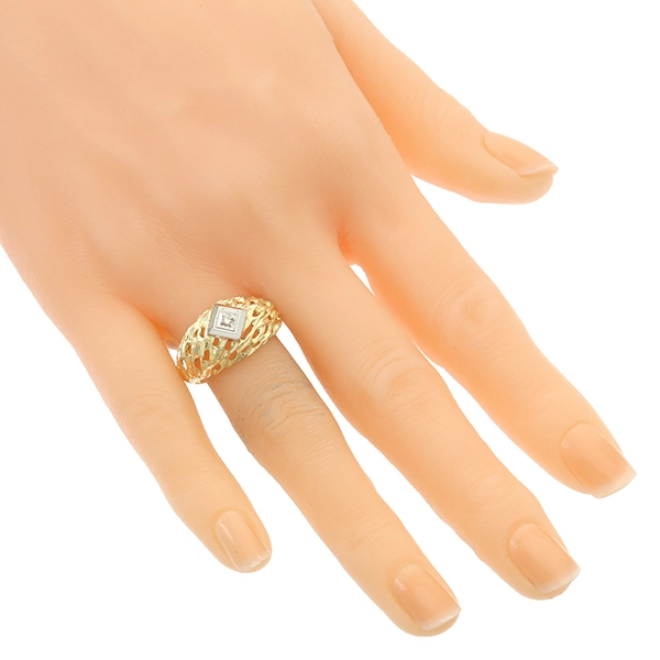 Diamantring, 14K, Gelb-/Weißgold, Diamant