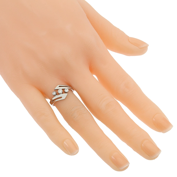 Diamantring, 14K, Weißgold, Brillanten 0,12 ct