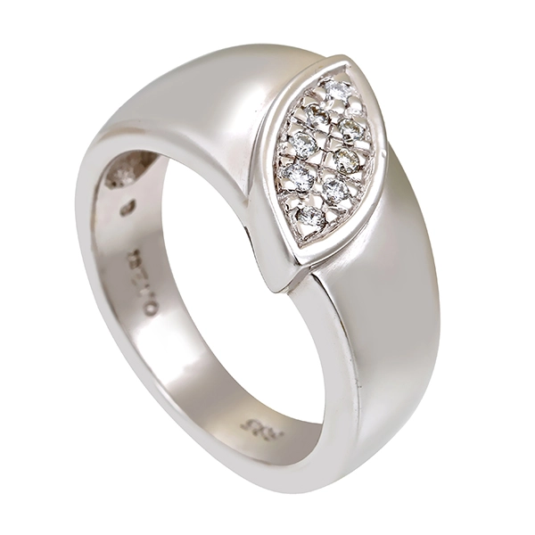 Diamantring, 14K, Weißgold, Brillant 0,12 ct