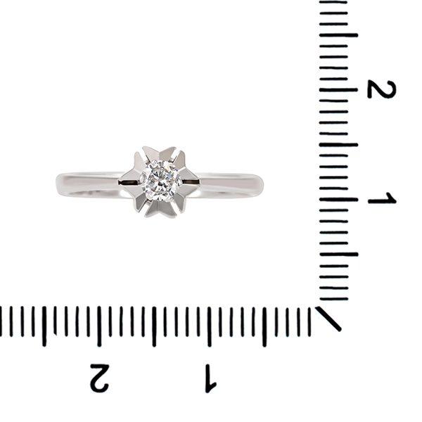 Diamantring, 18K, Weißgold, Brillant 0,16 ct