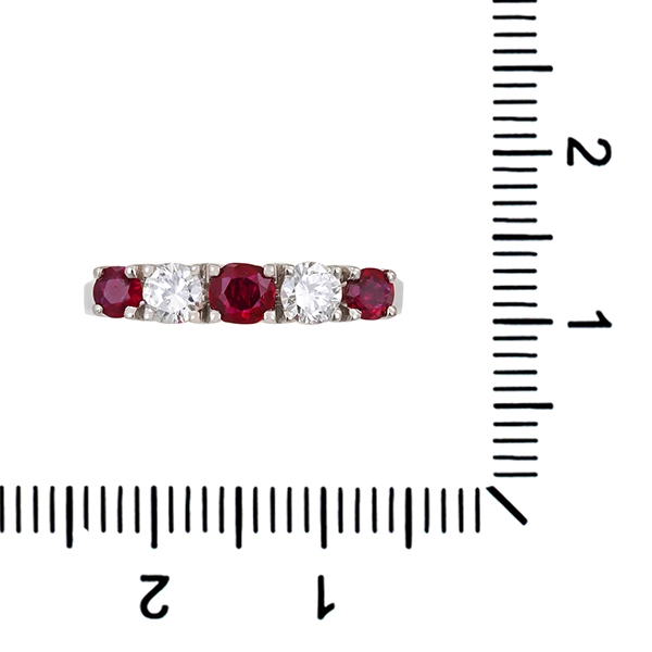 Ring, 18K, Weißgold, Rubin, Brillant