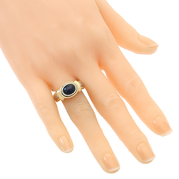 Ring, 18K, Gelb-/Weißgold, Saphir
