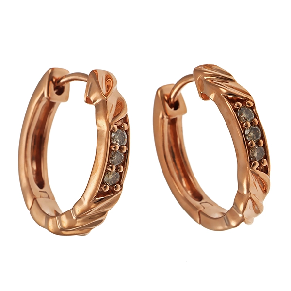 Creolen, 9K, Rotgold, Brillanten