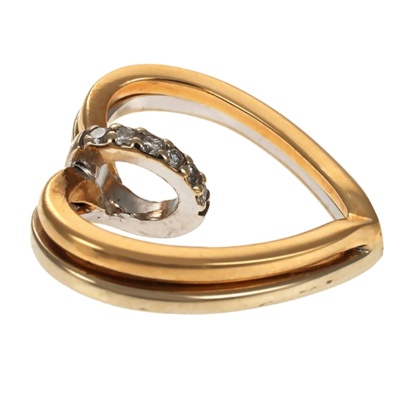 Anhänger, 14K, Gelb-/Weißgold, Herz